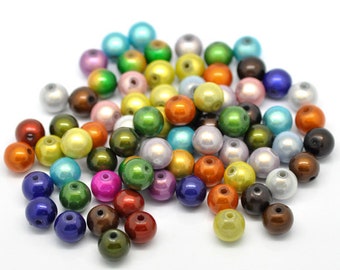 20 x Acryl Perlen Miracle Beads Bunt 10mm