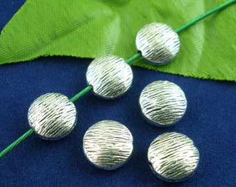 10 x metal beads silver 10 mm