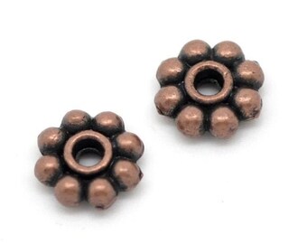 40 x Perles métalliques cuivre 7 mm