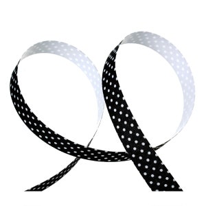 Fabric Tape Dots Black White 4 Meters