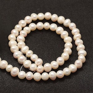 10 x Süßwasser Perlen Weiß 6-7mm Bild 2