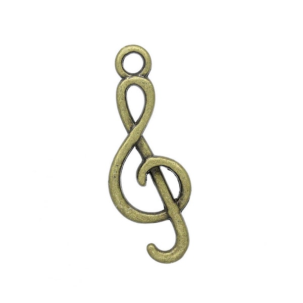 10 x Pendant clef Bronze 26 x 9 mm