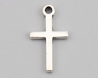 10 x Anhänger Kreuz Silber 18x10mm