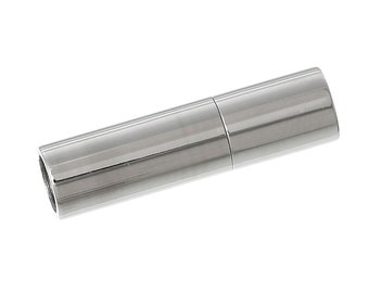 1 x Steckverschluss Edelstahl Silber 26x7mm