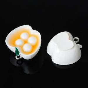 2 x Pendant Soup White Yellow 25 x 23 mm