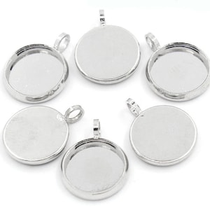 For 10 mm: 5 x cabochon setting silver 15 x 12 mm