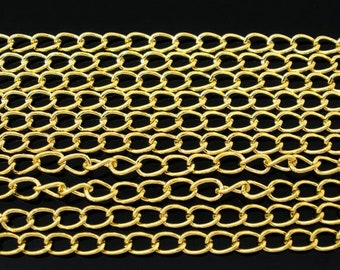 [0,96 €/m] 5 Meter Kette Gold 5,5x3,5mm
