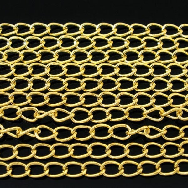 [0,96 €/Meter] 5 Meter Chain Gold 5,5 x 3,5 mm