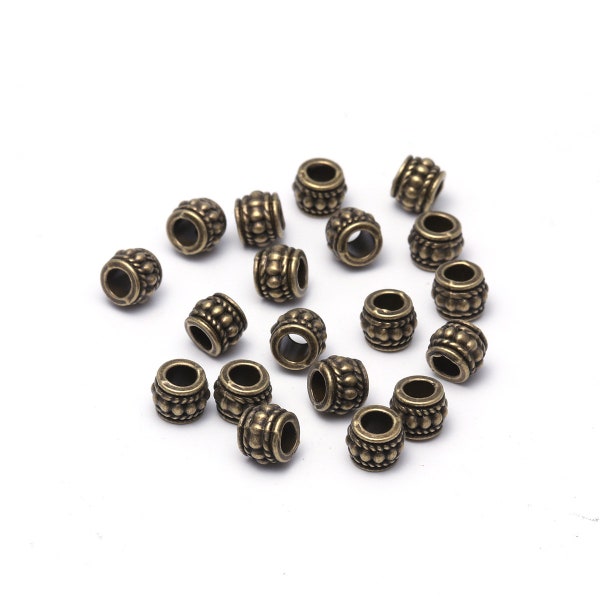 10 x Metallperlen Bronze 8x7mm