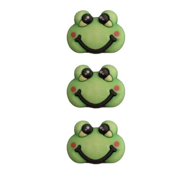 3 x Buttons Galore buttons Froggy about 20 mm