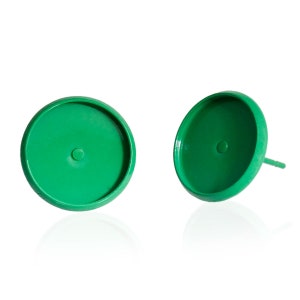 Für 12mm: 4 x Ohrstecker Grün 14x14mm