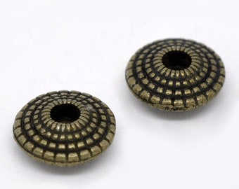 20 x Metal beads Rondell Bronze 8 mm