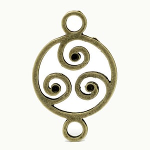 4 x Jewelry Connector Ornament Bronze 37 x 23 mm