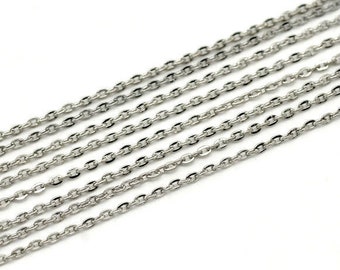 5 Meter Kette Silber 3x2mm