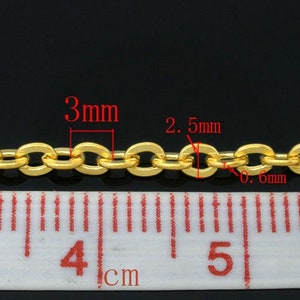 0,78 /m 5 Meter Kette Gold 3x2,5mm Bild 3