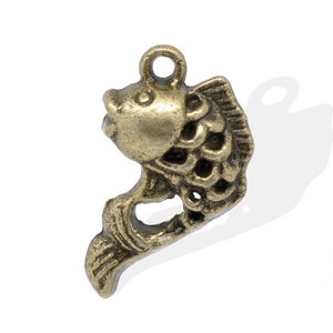 10 x Pendant Fish Bronze 20 x 12 mm
