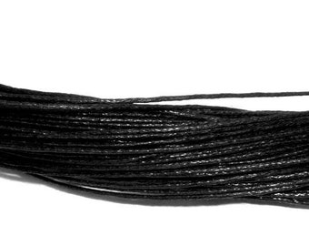 [0,14 €/m] 10 Meter Baumwollschnur Gewachst Schwarz 1mm