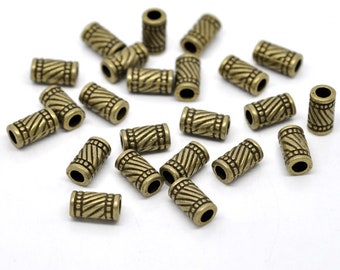 10 x Metallperlen Bronze 11x6mm