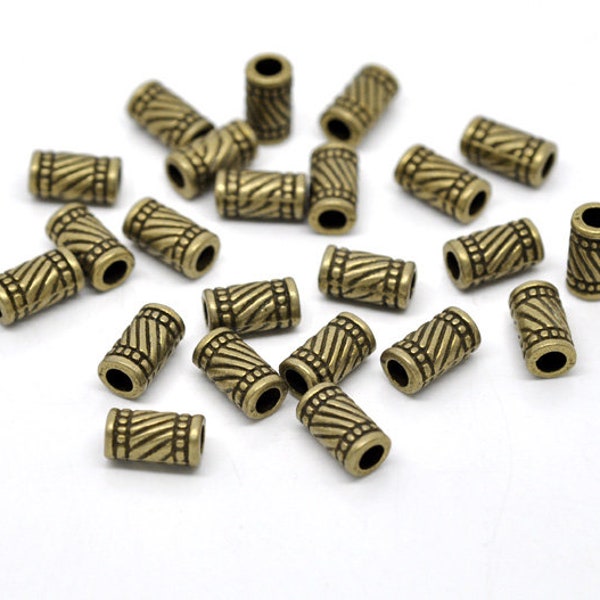 10 x Metallperlen Bronze 11x6mm