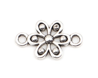 10 x Jewelry Connector Flower 17 x 10 mm