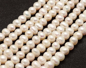 10 x Freshwater Pearls White 6-7 mm