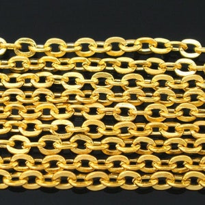 0,78 /m 5 Meter Kette Gold 3x2,5mm Bild 1