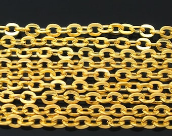 [0,78 €/m] 5 Meter Kette Gold 3x2,5mm