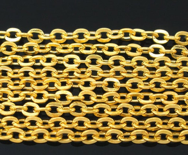 0,78 /m 5 Meter Kette Gold 3x2,5mm Bild 1