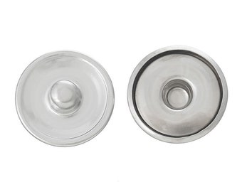 10 x snap fastener silver 18 mm