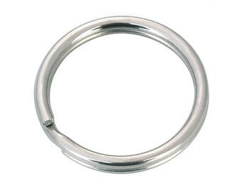 10 x Key ringe Silver 24 mm