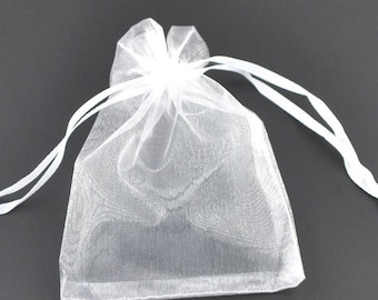 50 x Organza bag blanco 15 x 10 cm
