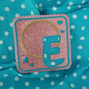 ITH Mug Rug Letter &quot;E&quot; Embroidery File