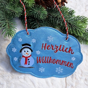 Winter door sign ITH embroidery file