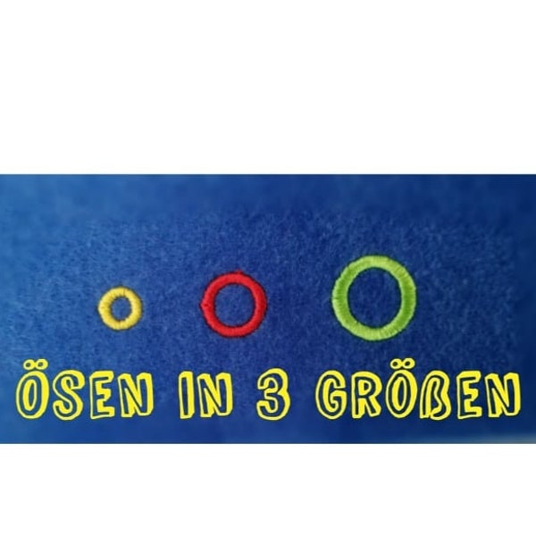 Ösen Stickdatei in 3 Größen