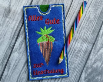 Arquivo de bordado de matrícula escolar com capa de chocolate ITH