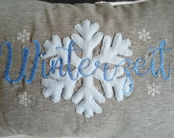 Wintertime font embroidery file