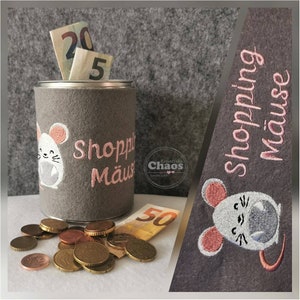 Embroidery file for spartint scoenters Banderole Shopping Mice
