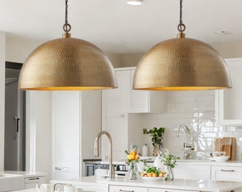 Set of 2 Dome Pendant Light, Hanging Light Fixture, Pendant Ceiling Light, Modern Lighting , Kitchen Island Light