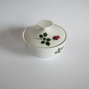 Vintage porcelain sugar Bowl, yellow roses, Winterling Bavaria Markleuthen, pink rose flower, SHIPPING FROM GERMANY