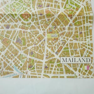 carte vintage de Milan, Italie, carte pliée, décoration murale de petite taille, EXPÉDITION DE L'ALLEMAGNE