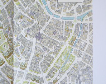 Vintage Vienna Map: German Travel Map Poster Home Decor