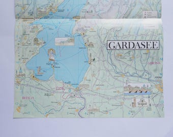 Vintage Lake Garda Map: North Italian Gardasee Travel Decor Poster
