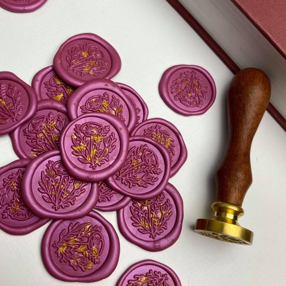 Sellos Lacre Personalizados Sello Lacre Autoadhesivos - 50 Unidades Doradas - Para Bodas, Cumpleaños Y Fiestas Sellos De Cera
