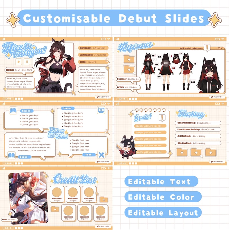 Customisable Debut Slides PSD - Etsy