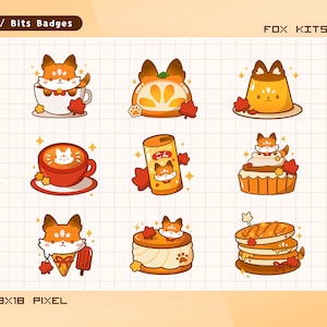 Fox Kitsune Cafe Twitch Badges