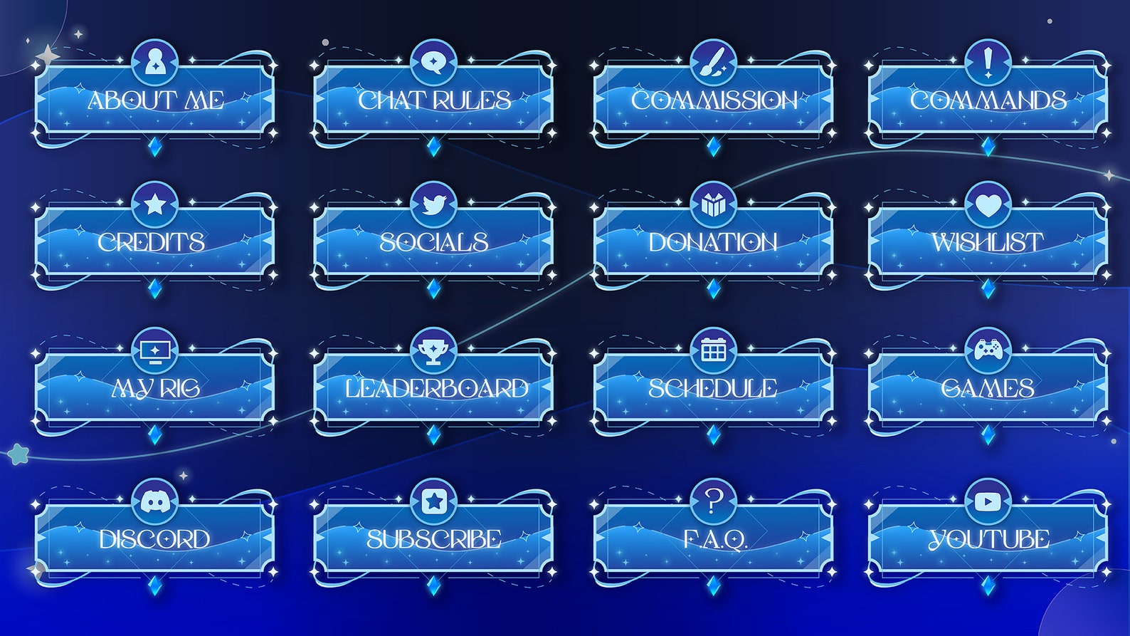 Starry Twitch Panel Set - Etsy