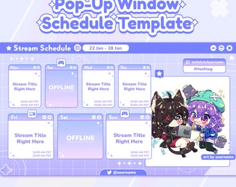 Pop-up Window Schedule Template (5 colors)