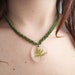Necklace. Resin piece with leaf and macrame collar//necklace. Resin piece with leaf and macrame cord