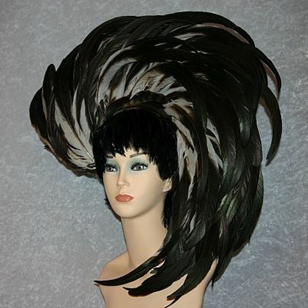 Feather Headdress "HS-Sichel", Headpiece, Fascinator, Feather Hat, Fairytale, Headdress, Designer Hat