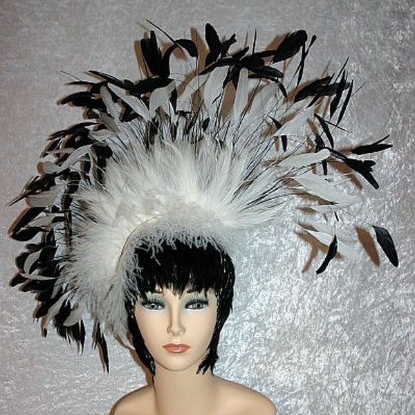 Feather Headdress "HS-Sichel", Headpiece, Fascinator, Feather Hat, Fairytale, Headdress, Designer Hat